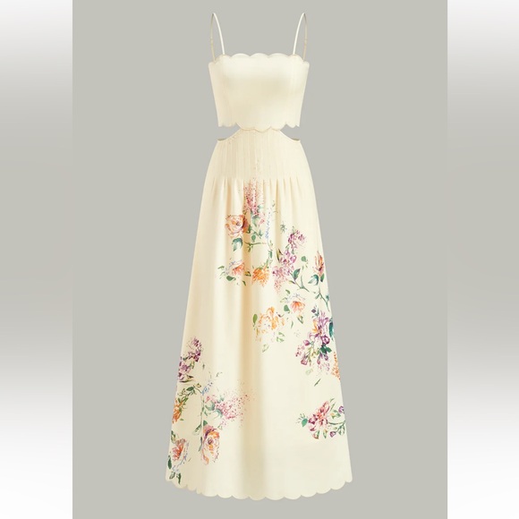 69. Commense $65 Floral Print Lace-Up Back Sleeveless Dress - Picture 7 of 7